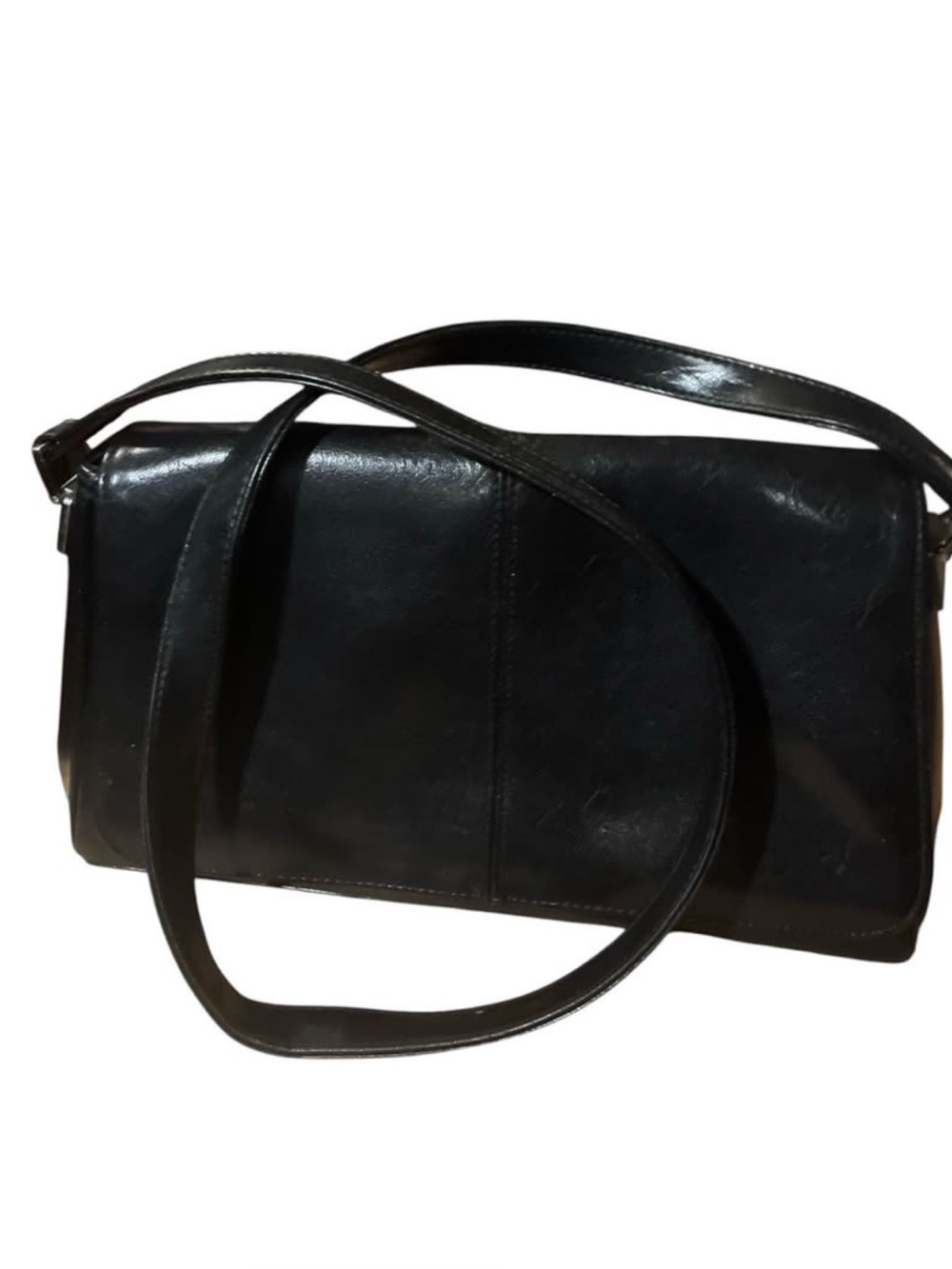Vintage Women’s Liz Claiborne Black Leather Bag with Adjustable Strap
